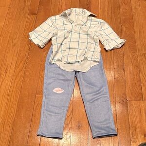 SHEIN Blue and White Kids Matching Set